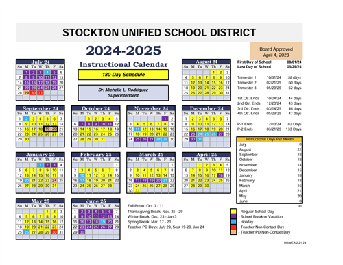  SUSD Calendar